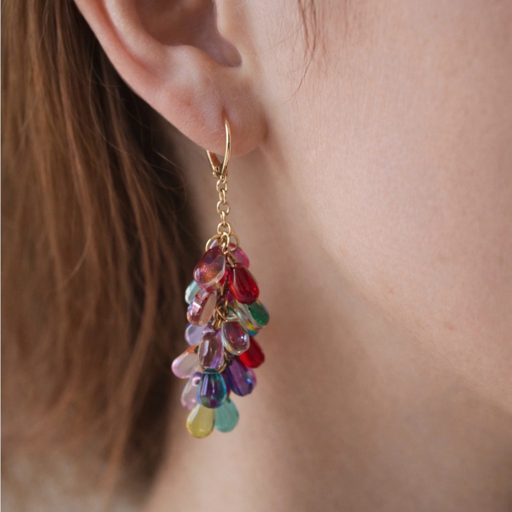 Colorful Cluster Drop Earrings